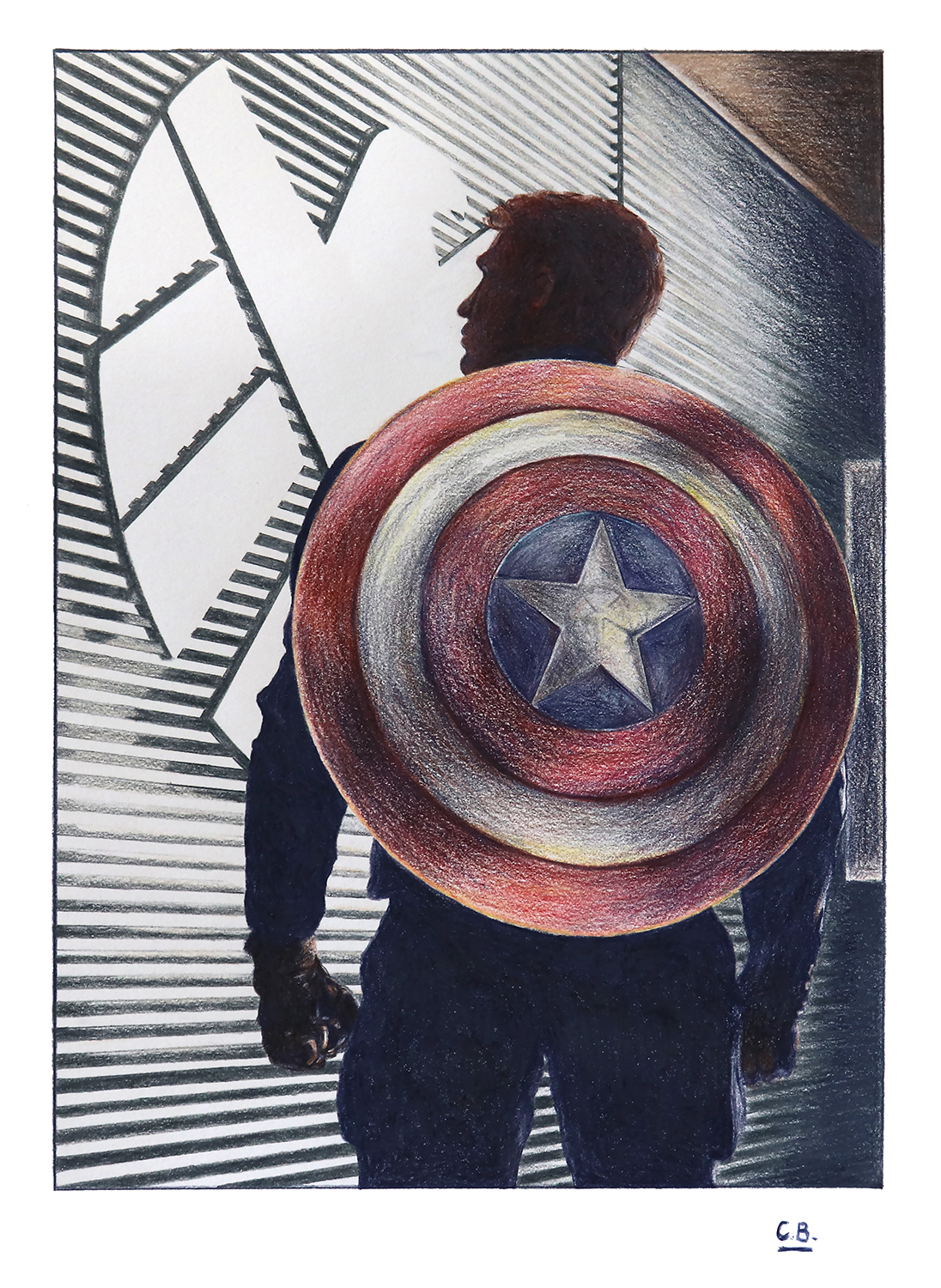 Drawing of Captain America