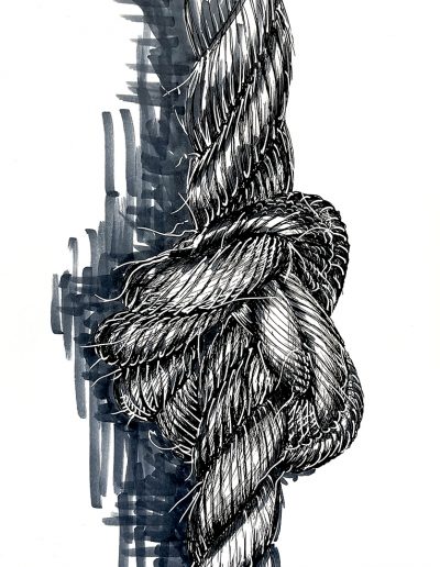 Drawing of rope knot