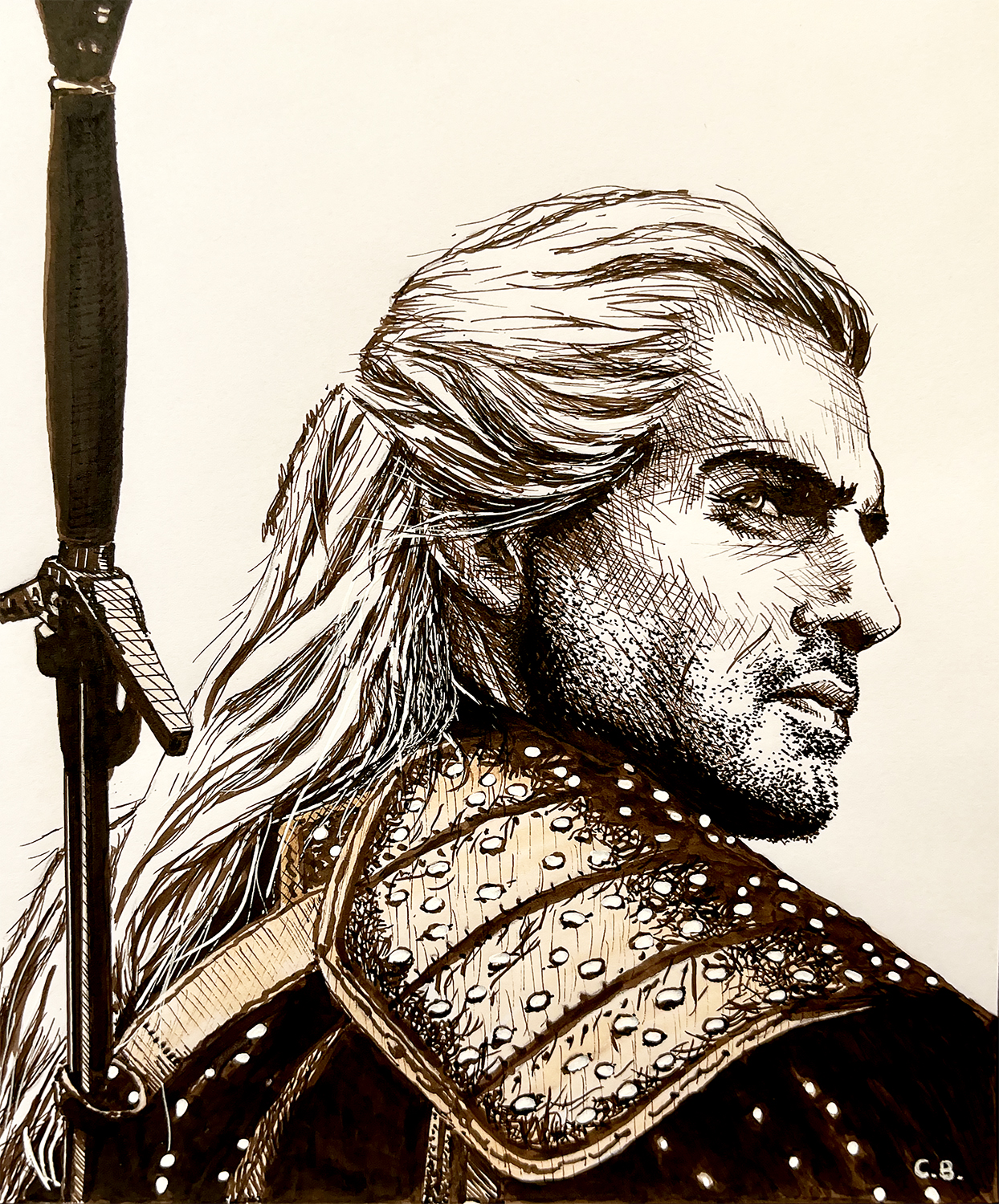Drawing of the Witcher