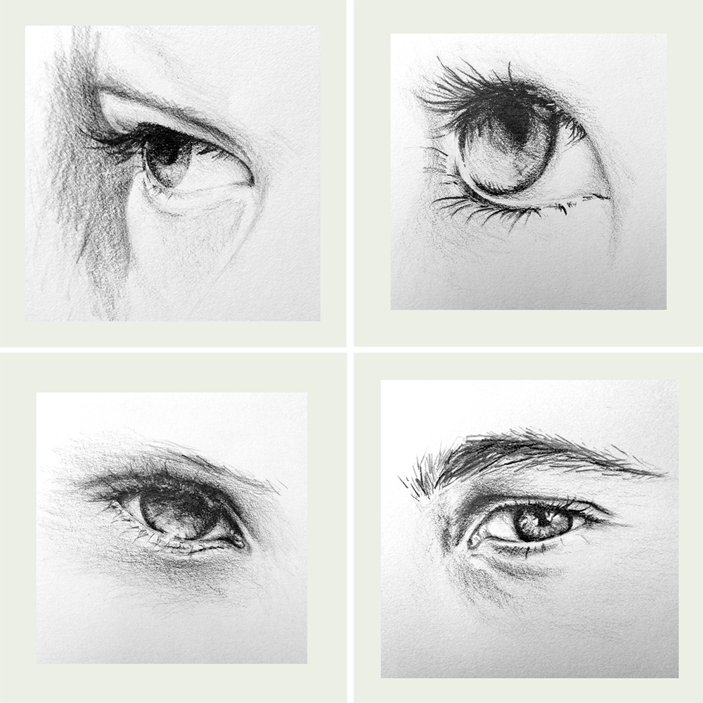 pencil studies of eyes