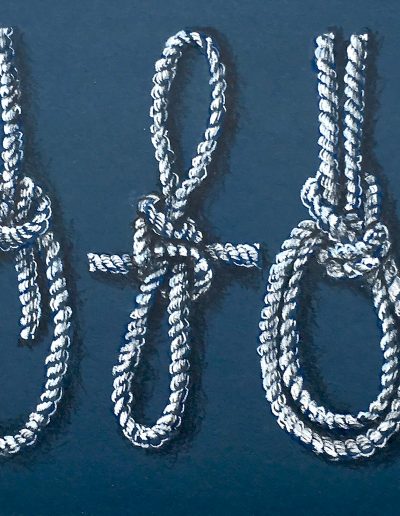 pastel drawing of rope knot set