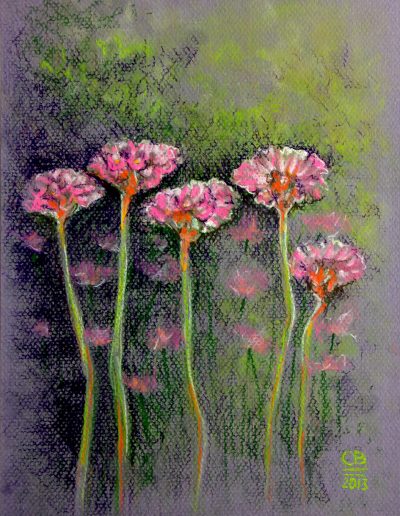 pastel drawing of flowers