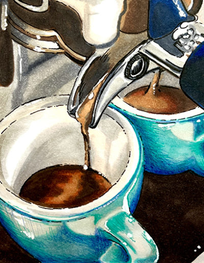 espresso machine drawing