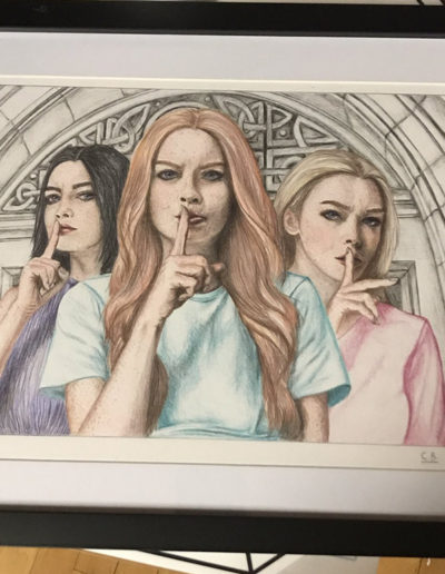 drawing of 3 girls